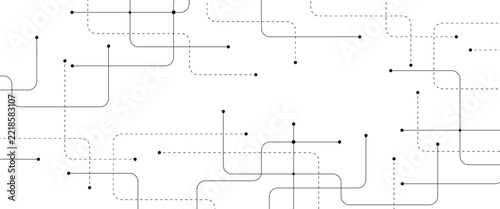 Minimalist technology vector background with abstract circuit lines, digital network connection patterns, data flow graphic for web design