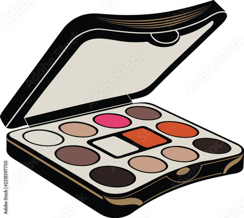 Luxury Eyeshadow Palette Vector Illustration