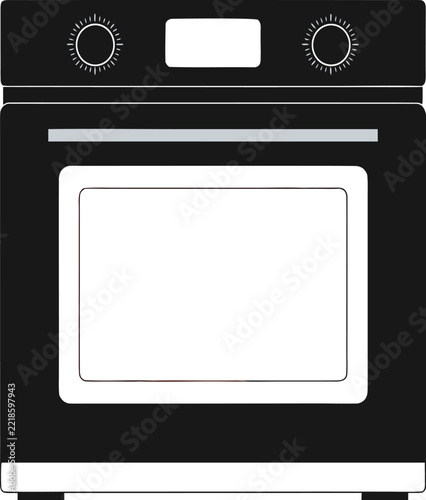 Modern Kitchen Oven Vector Illustration