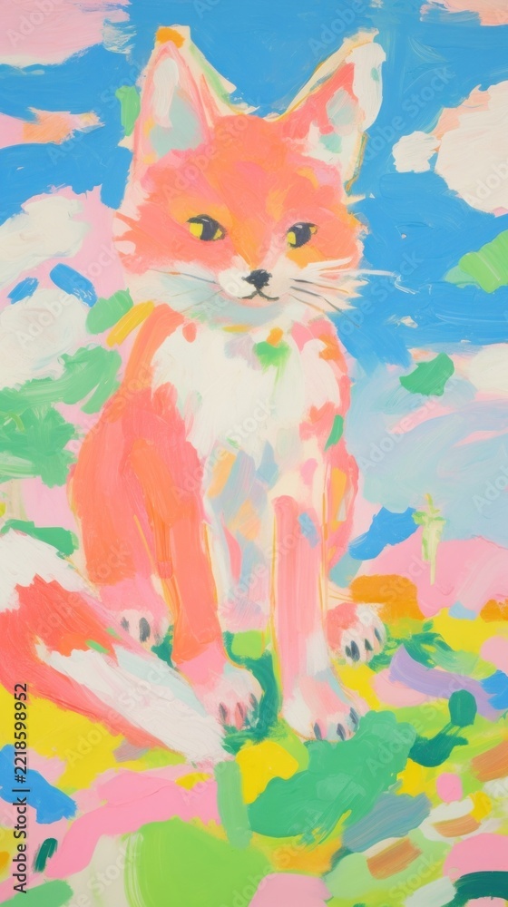 Fototapeta premium Fox painting art backgrounds.