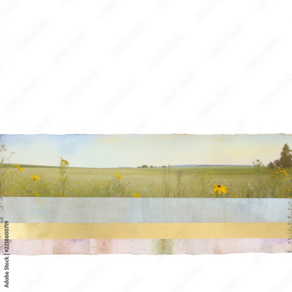 Naklejka premium Meadow ephemera grassland painting outdoors.