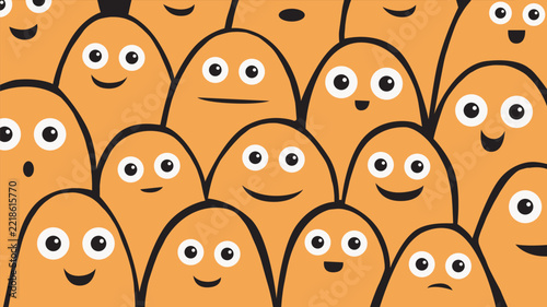 world egg day Cartoon egg Character Crowd Background illustration vector