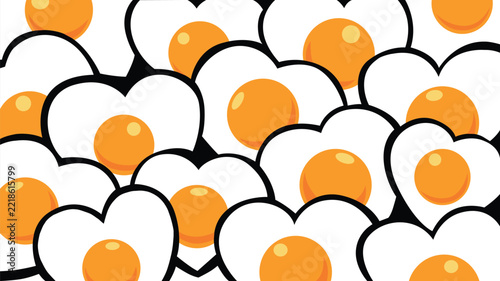 Heart-Shaped Fried Egg Elements Set illustration world egg day vector