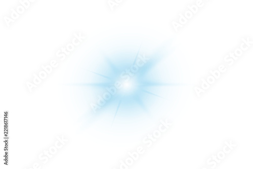 Blue glowing light star 
