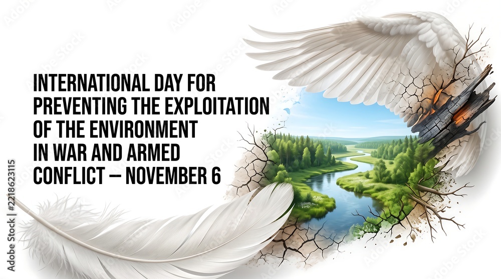 Fototapeta premium International day for preventing environmental exploitation in war