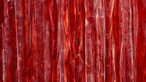 Red Icicle Glass Texture Macro Christmas Background