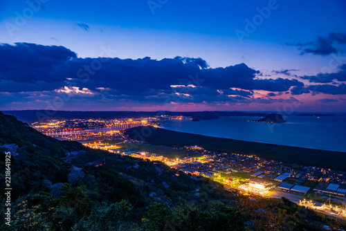 佐賀県　唐津市街の夜景