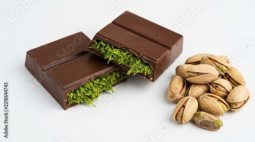 Dubai style pistachio chocolate bar with nuts