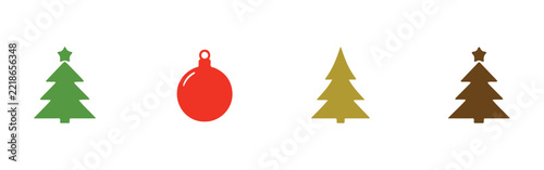 This Christmas icon bundle's got you covered with trees, ornaments, snowflakes, candy canes, reindeer, and santa hats displayed on a simple white canvas