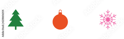 Check out this awesome Christmas icon pack with trees, baubles, snowflakes, candy canes, reindeer, and santa hats all chilling on a white background