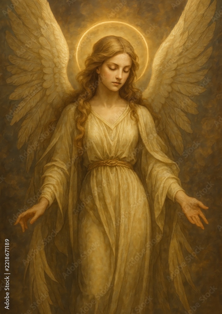 Fototapeta premium Ethereal angelic figure in serenity.