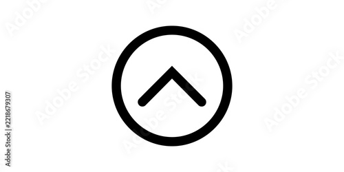 Minimal circular up arrow icon in black color on transparent background.