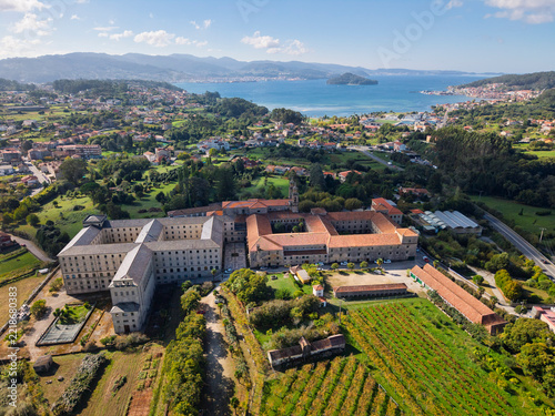 Poio monastery building complex overlooking ría de pontevedra