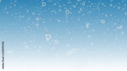 Cool Sky Gradient Background with Falling Bubble Particles. The floating circular forms create a calm, airy, and dreamy visual effect, ideal for motion graphics, and digital backdrops.