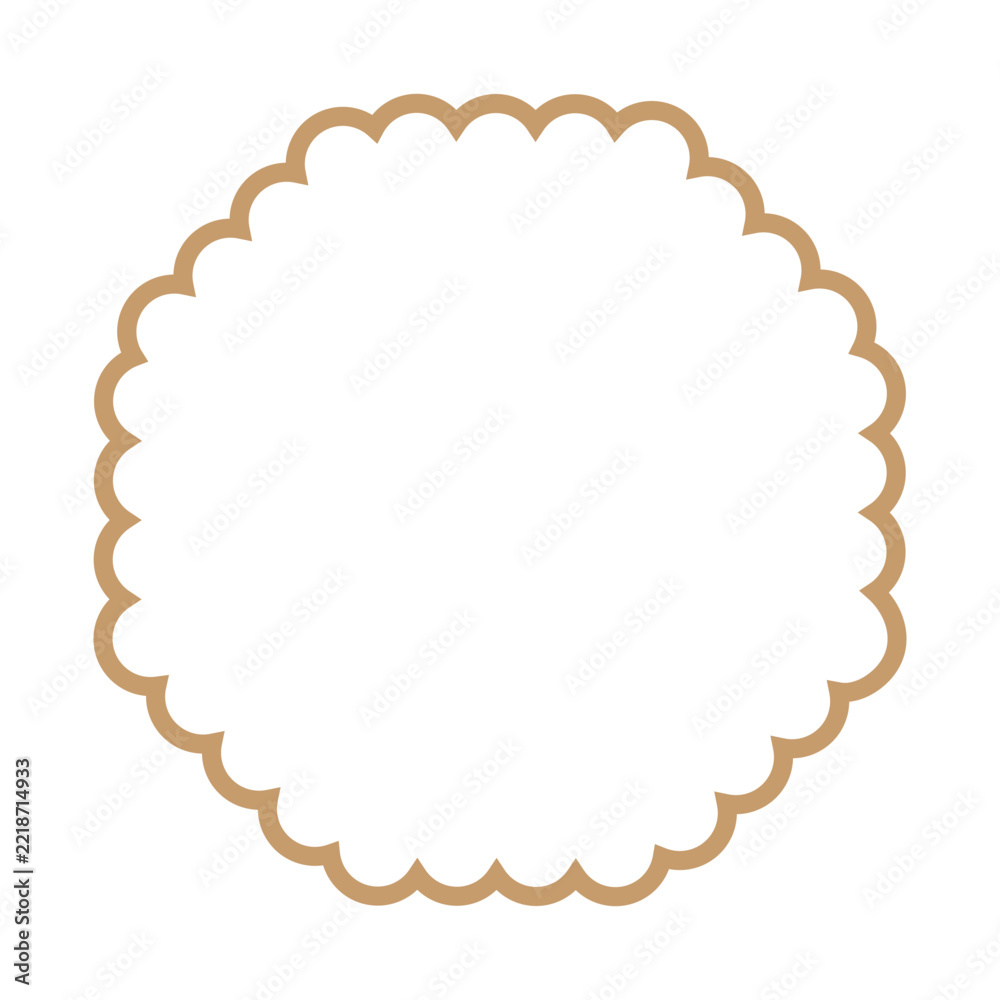 Fototapeta premium Scalloped shape icon vector. Decorative scallop border illustration sign. Curved pattern symbol. Ornamental design logo or mark.