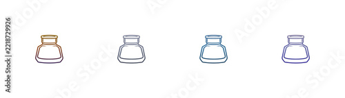 Inkwell icon set with gradient outline style for creative design projects