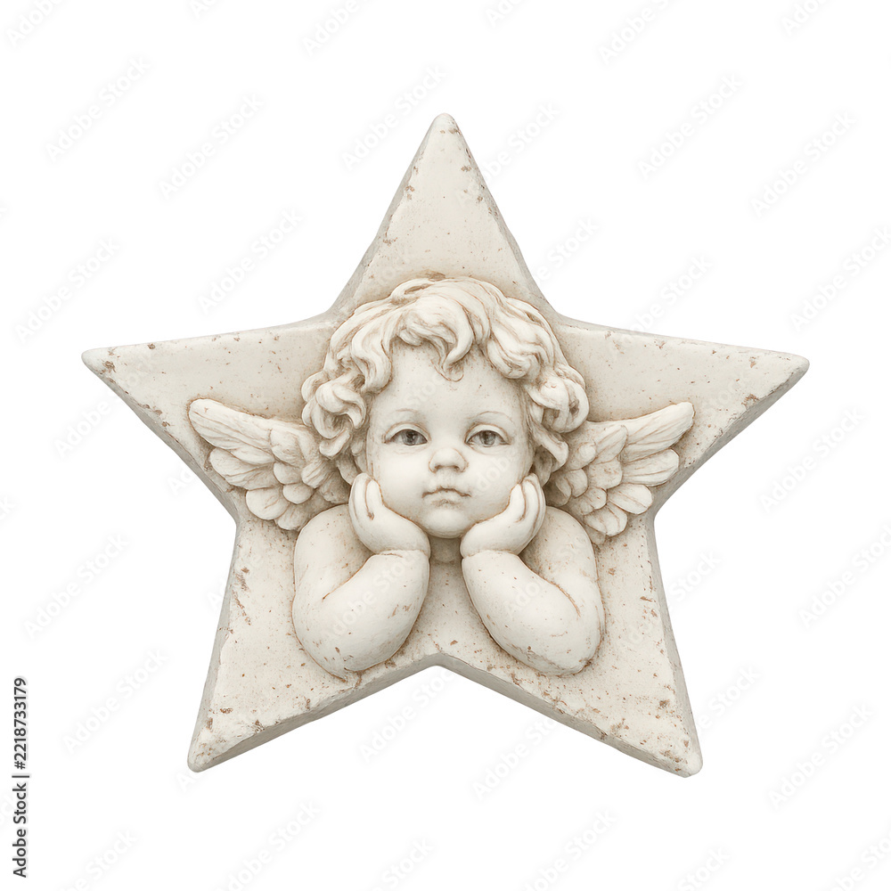 Fototapeta premium PNG Cherubic angelic star sculpture