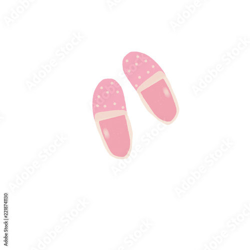 Pink house slippers with cream polka dots and soft rounded toes for cozy indoor comfort
