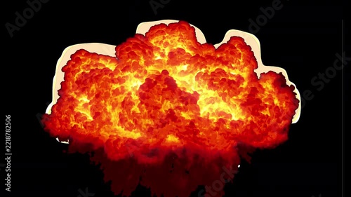 Fiery 3D cloud animation with realistic volumetric flames, glowing fire and smoke, isolated on transparency with an alpha channel for compositing and visual effects.