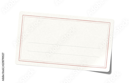 Blank mailing label with red border
