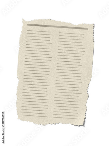 Torn blank newspaper clipping
