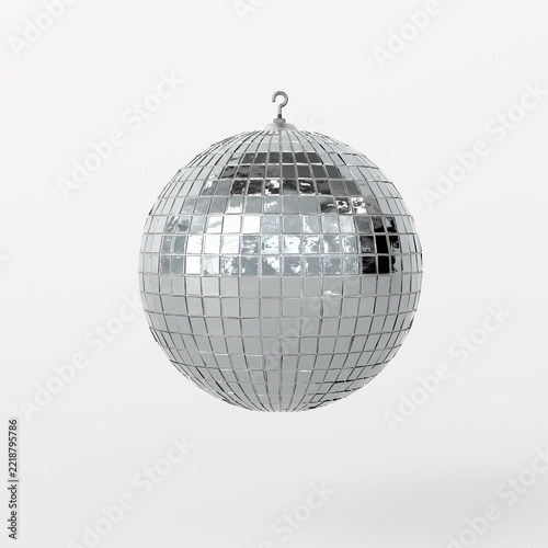 Isolated Disco Ball with Hook on White Background 3D Render