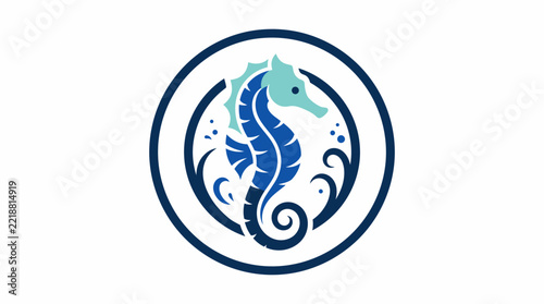 Seahorse Vector Logo Design and Marine Animal Icon Symbol