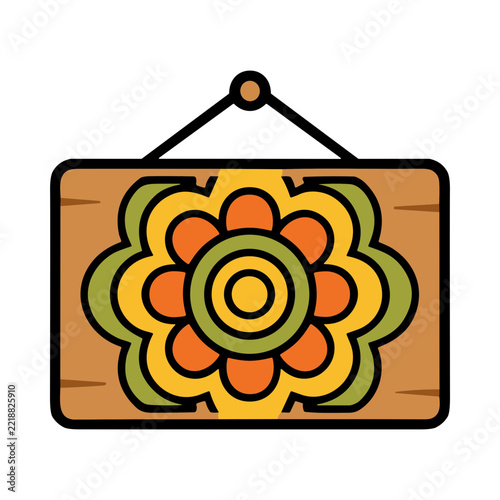Colorful Decorative Floral Pattern Design with Vibrant Shapes and Symmetrical Composition