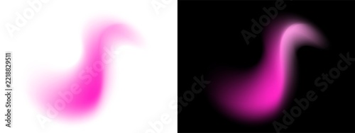 Abstract pink gradient wave shape with soft glowing light effect, fluid motion design element for modern creative projects isolated on transparent background