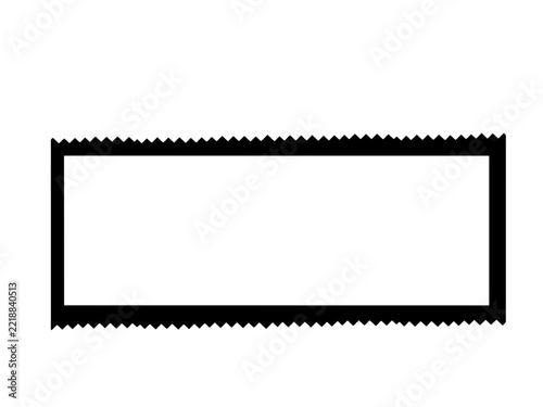 Black rectangular frame with a decorative jagged or serrated edge design serrated rectangle