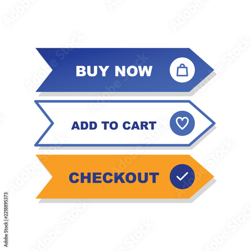 Shopping buttons with icons for online stores.