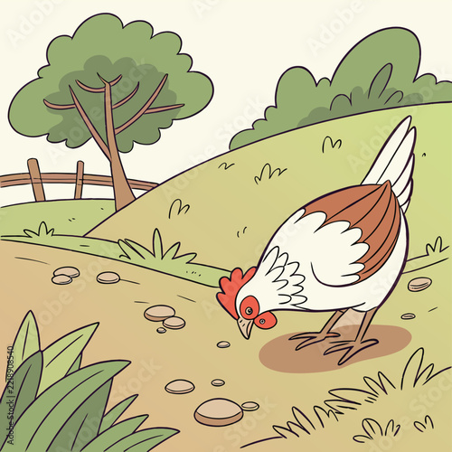 Chicken Hen Silhouettes Set. Farm Bird Vector Icons.