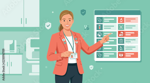 Female Medical Professional Explaining Health Data on a Chart