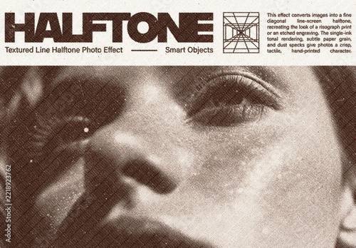 Textured Line Halftone Photo Effect