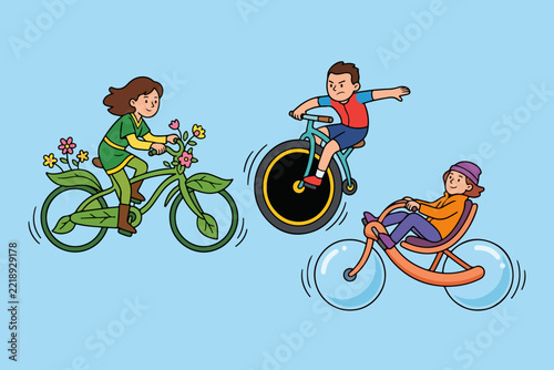 Creative Cyclists Riding Unusual Bicycles