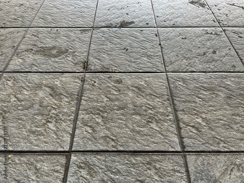 Textured Grey Stone Outdoor Floor Tiles Pattern Background for Architectural and Exterior Design