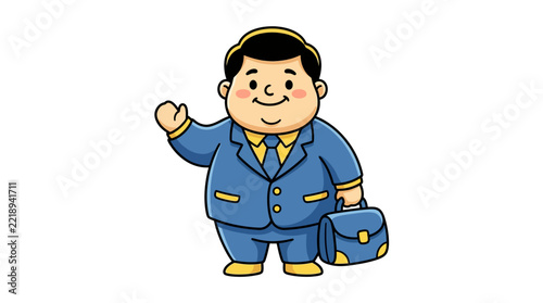 Friendly Businessman Cartoon Character Illustration