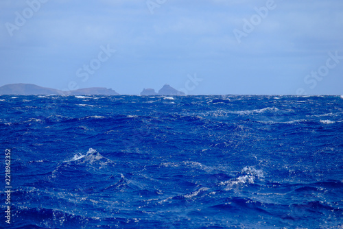 Canvas Print Deep blue waves in the Atlantic Ocean near to Madeira Portugal on a sunny and windy day