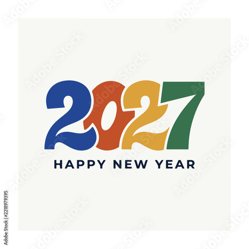 Elegant New Year 2027 typography, luxurious lettering, festive sparkle, sophisticated, stylish, premium celebratory design.
