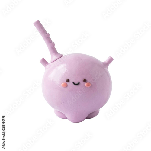 Cute Cartoon Bladder Medical Illustration, Funny Organ Character, Vector Art