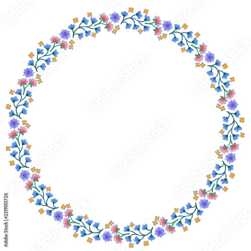 Blue flower wreath