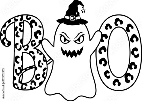 Obraz na plátně Scary boo ghost svg