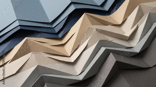 Abstract Geometric Background of Folded Paper Waves