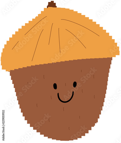vector illustration of a acorn character 