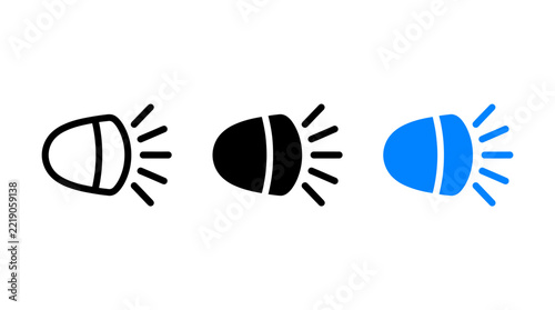 Headlight icon set vector illustration isolated on white background