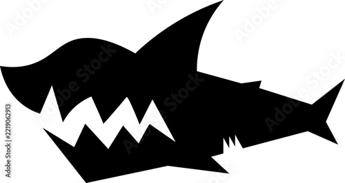silhouette of a shark