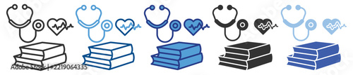 Medical education icon set for healthcare and learning