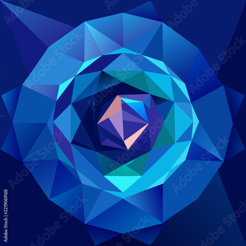 Abstract Polygon Shapes Background with Navy to Electric Blue Gradient
