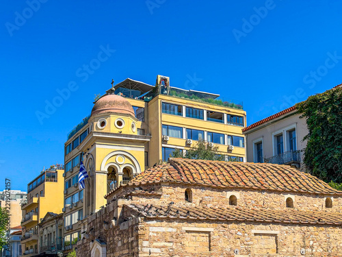 Street view of city center Athens, Greece