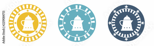 Teapot icon. Teapot illustration label design. Design for business. Vector illustration.